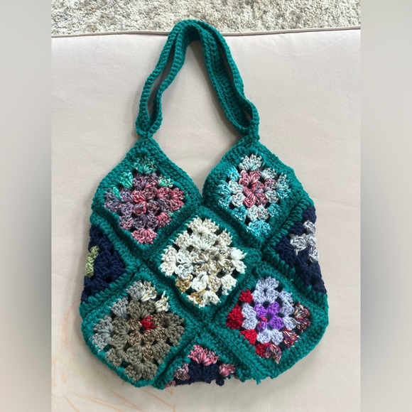 Colorful Crochet Granny Square Shoulder Bag - Picture 3 of 4